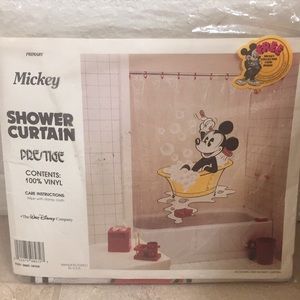NWOT Vintage Mickey Vinyl Shower Curtain